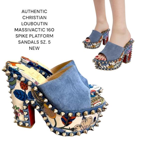 CHRISTIAN LOUBOUTIN MASSIVACTIC 160 SPIKE PLATFORM SANDALS 5/35 NEW SOLD OUT - Picture 1 of 8